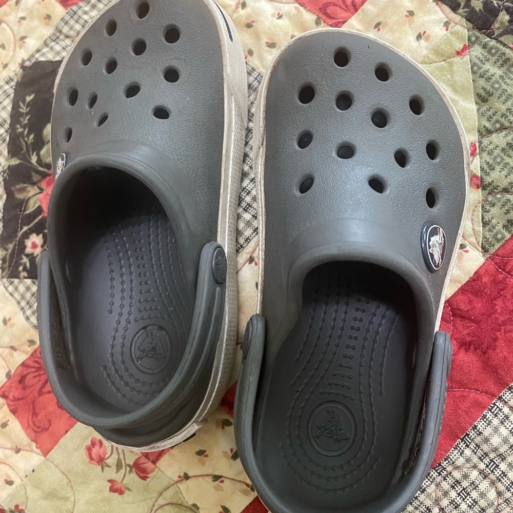 Crocs sandals.